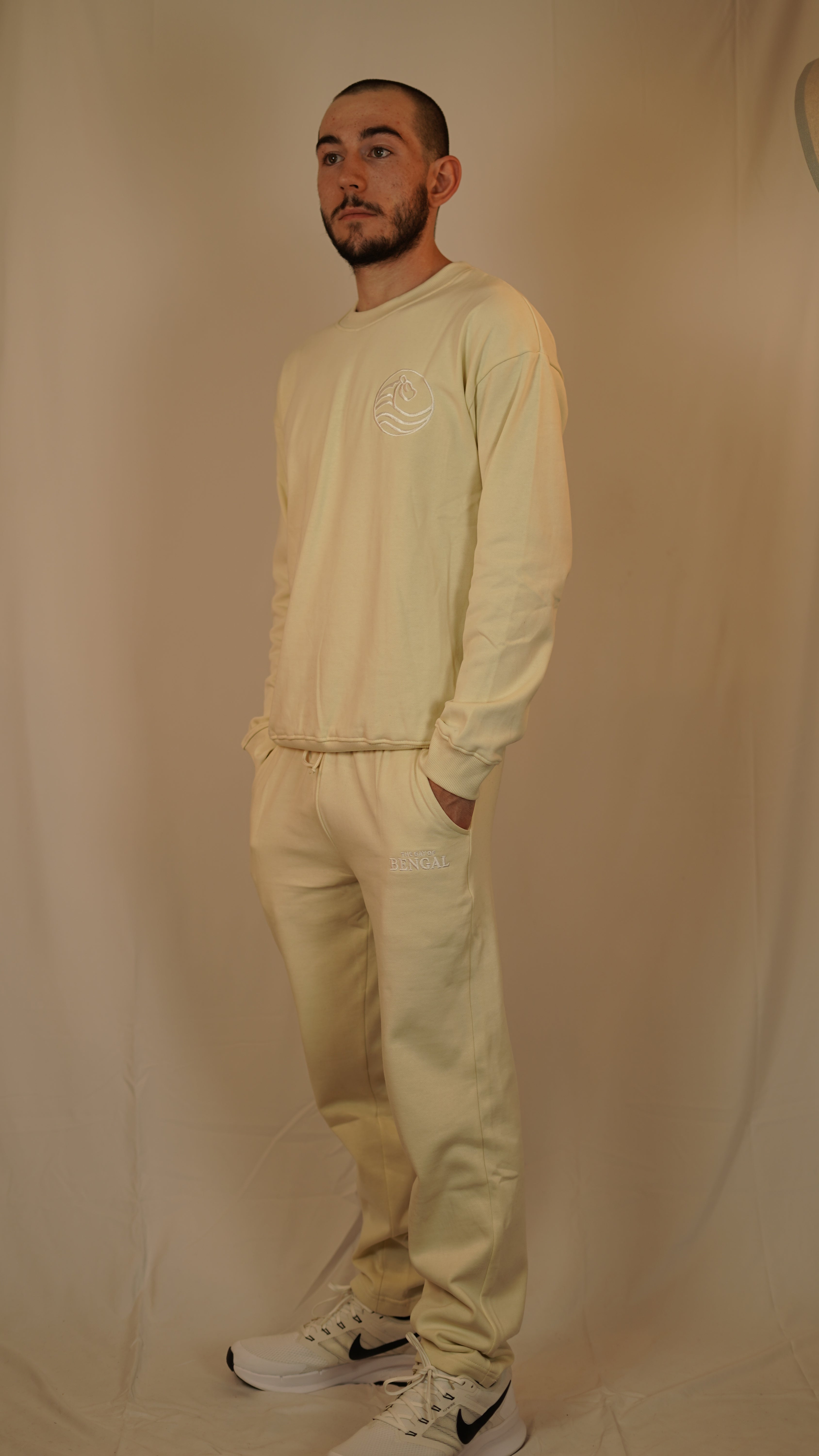 Bone White Straight-leg Sweatpants