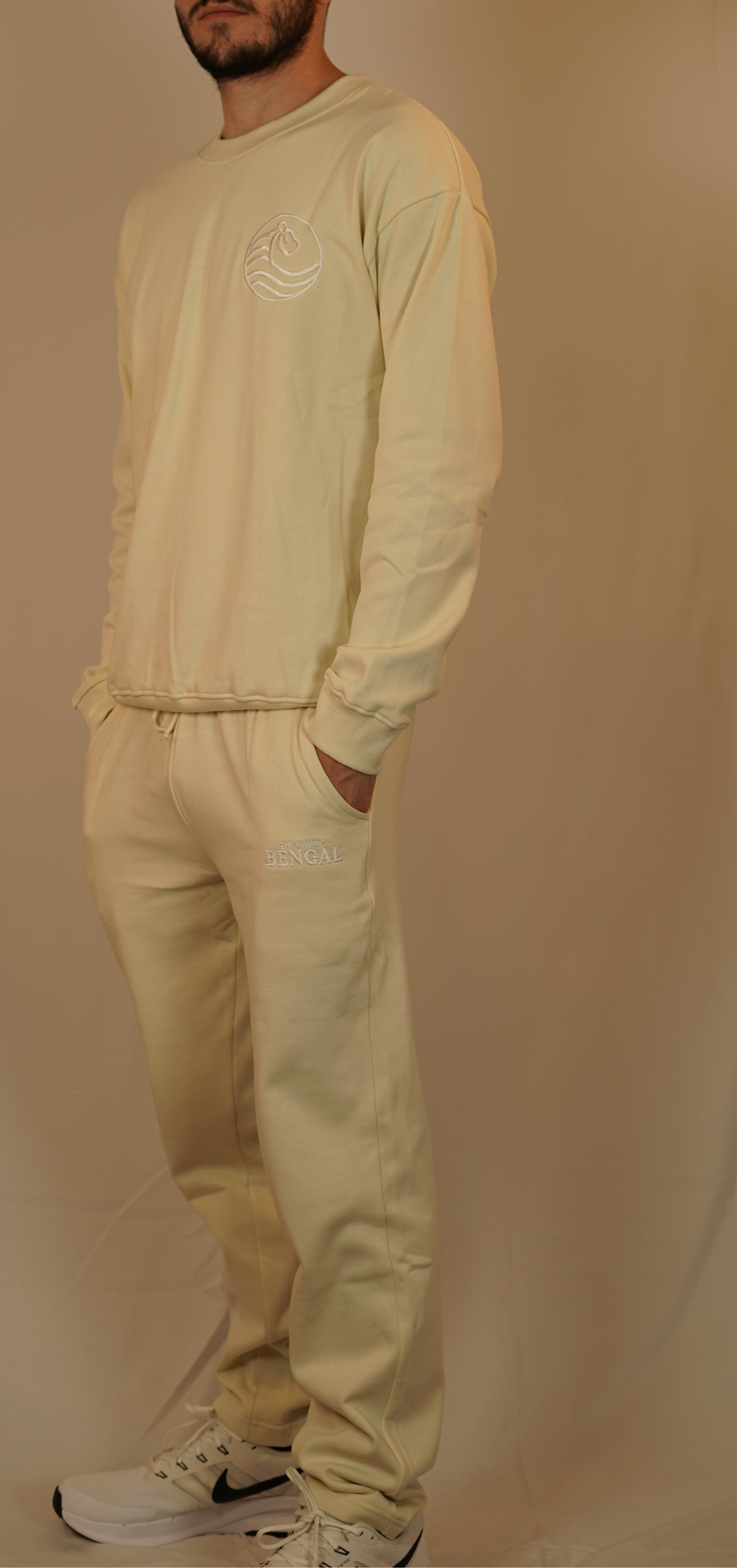 Bone White Straight-leg Sweatpants